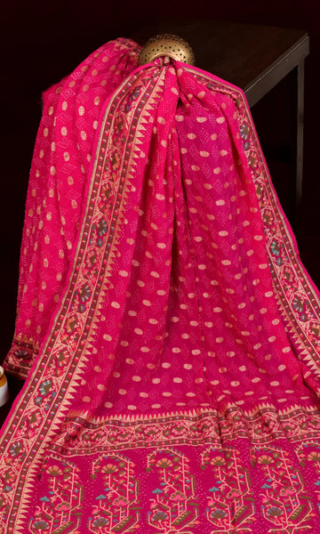 Parsi Jaal Bandhani Saree