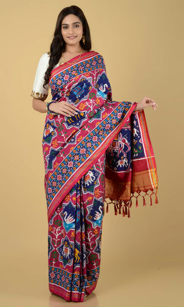 Double Ikat Patola Saree Multi Figure