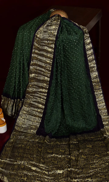 Gaji Kanjiwaram Bandhani Saree