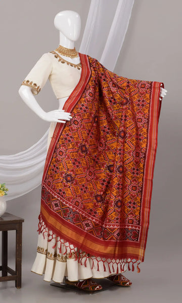Single Ikat Patola Dupatta