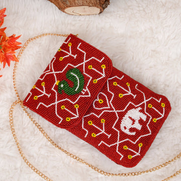 Mobile Cover Pearl Patola Beaded
