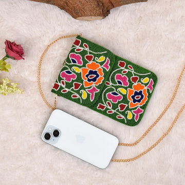 Mobile Cover Pearl Patola Beaded