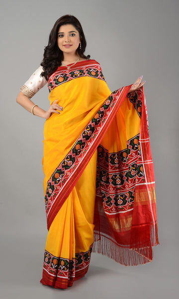 Double Ikat Patola Saree Gala Border