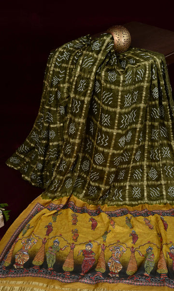 Gaji Zari Chex Bandhani Saree