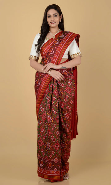 Single Ikat Patola Saree Nau Ratan