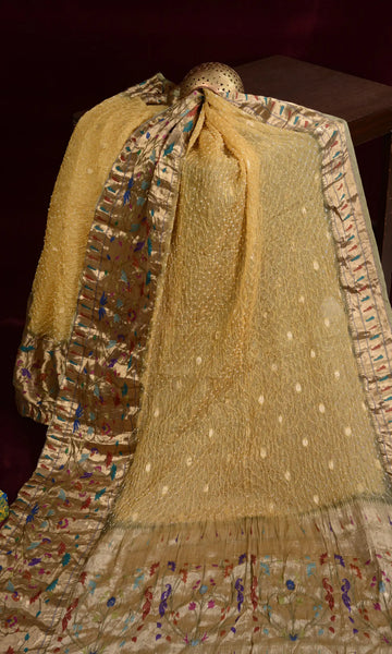 Kota Doriya Paithani Weave Bandhani Saree