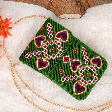 Mobile Cover Pearl Patola Beaded
