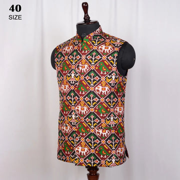 Nehru Jacket Double Ikat Patola