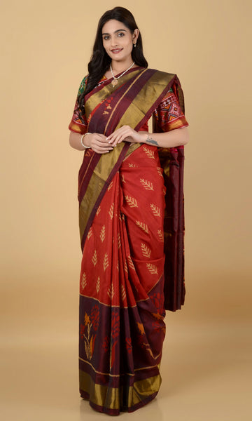 Rajkoti Patola Saree Flower Scut