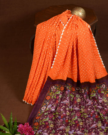 Pichhwai Print Bandhani Saree