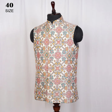 Nehru Jacket Single Ikat Patola