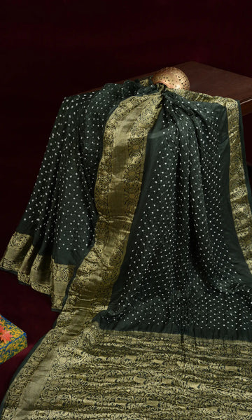 Gaji Kanjiwaram Bandhani Saree