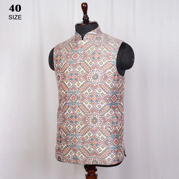 Nehru Jacket Single Ikat Patola