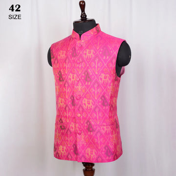 Nehru Jacket Single Ikat Patola