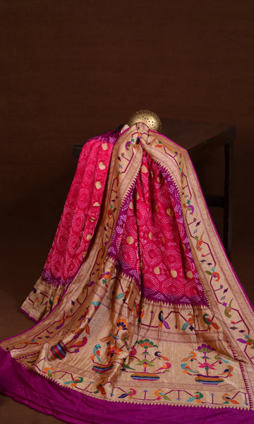 Paithani Bandhani Saree