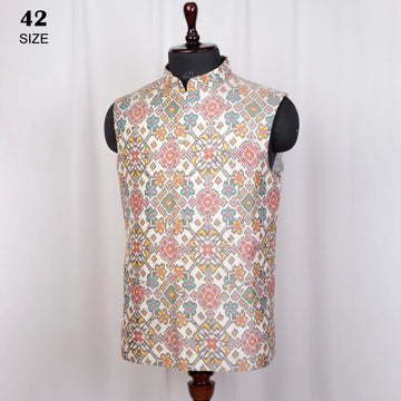 Nehru Jacket Single Ikat Patola