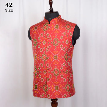 Nehru Jacket Single Ikat Patola