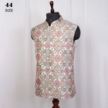 Nehru Jacket Single Ikat Patola