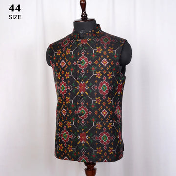 Nehru Jacket Single Ikat Patola