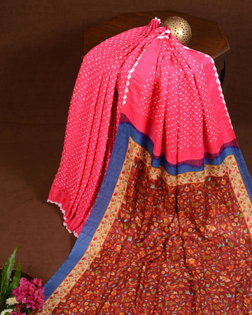Pichhwai Print Bandhani Saree