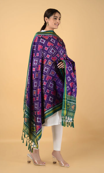 Single Ikat Patola Dupatta Pan Chanda