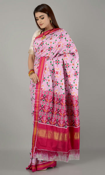 Double Ikat Patola Saree Nau Ratan Elephant