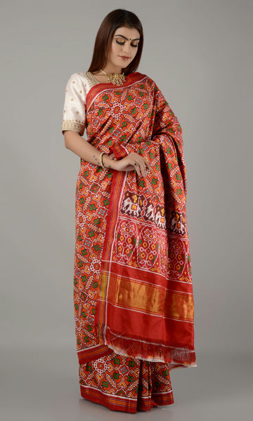 Double Ikat Patola Saree Manekchowk
