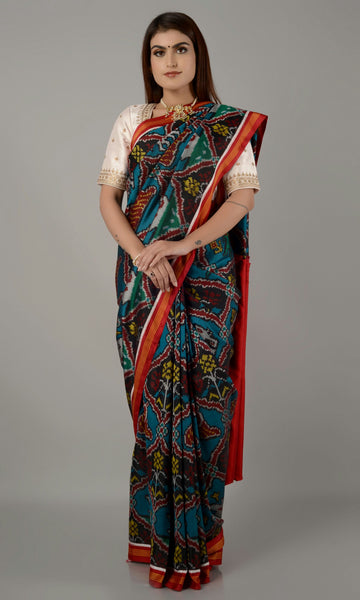 Single Ikat Patola Saree Multi Figure