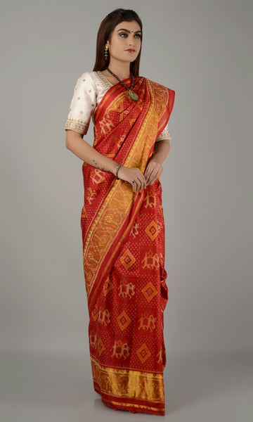 Rajkoti Patola Saree Hathi Chanda