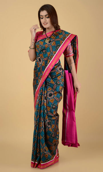 Single Ikat Patola Saree Manekchowk