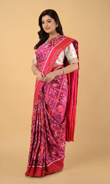 Single Ikat Patola Saree 9 Motifs