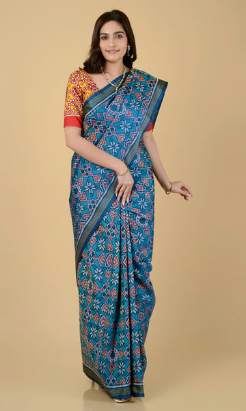 Single Ikat Patola Saree Manekchowk