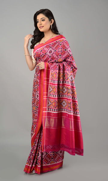 Double Ikat Patola Saree Manekchowk