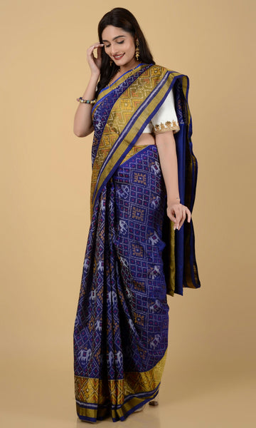 Rajkoti Patola Saree Elephant Chanda