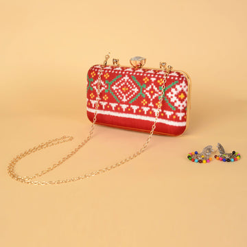 Double Ikat Patola Clutch Chanda