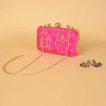 Single Ikat Patola Clutch Elephant Kalash