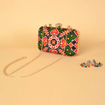 Double Ikat Patola Clutch Manekchowk