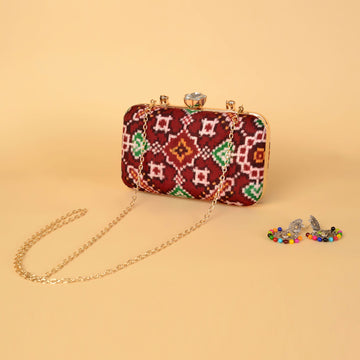 Double Ikat Patola Clutch Manekchowk