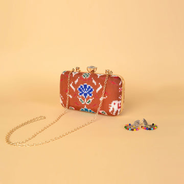 Double Ikat Patola Clutch Flowers