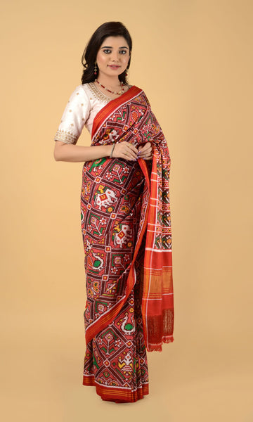 Double Ikat Patola Saree Adtala