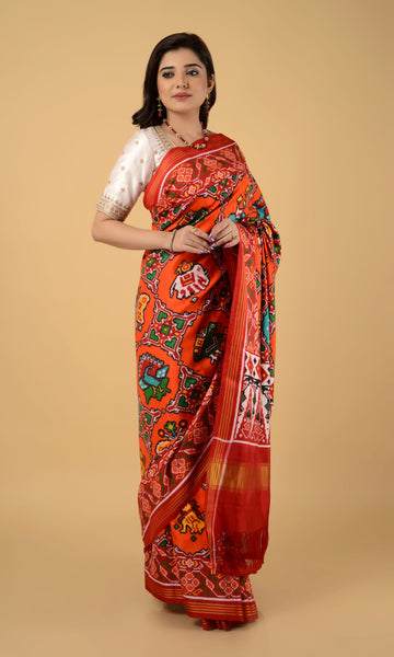 Double Ikat Patola Saree 6 Motifs