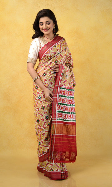 Double Ikat Patola Saree Manekchowk