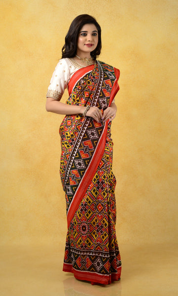 Twill Weave Patola Saree Manekchowk
