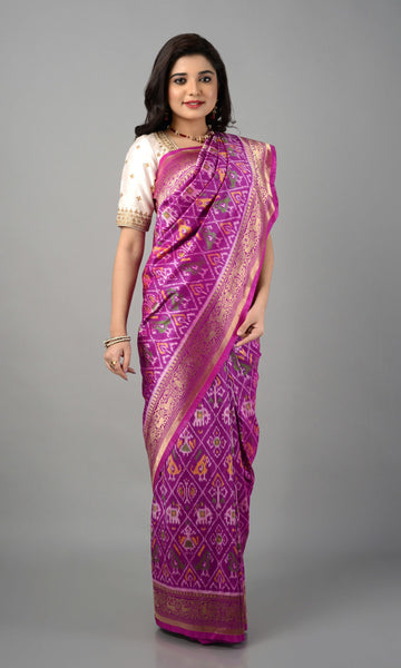 Banarasi Single Ikat Patola Nari Kunj