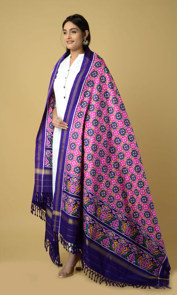 Double Ikat Patola Chanda Dupatta