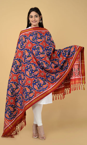 Double Ikat Patola Dupatta Fish Chhabdi