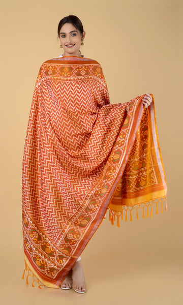Twill Weave Patola Dupatta Laheriya