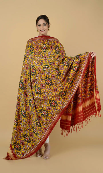 Twill Weave Patola Dupatta Nau Ratan