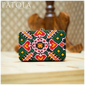 Double Ikkat Patola Clutch Manekchowk