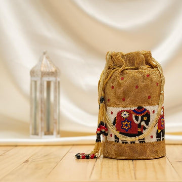 Moti Beaded Batwa Patola Potali Elephant